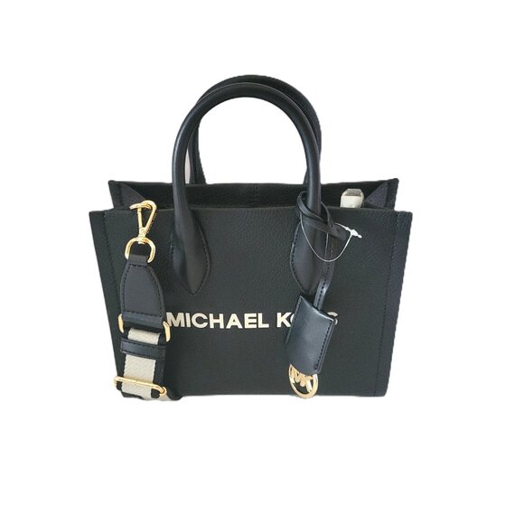Michael Kors Mirella Small Shopper Top Zip Crossbody Handbag Black - Picture 1 of 7
